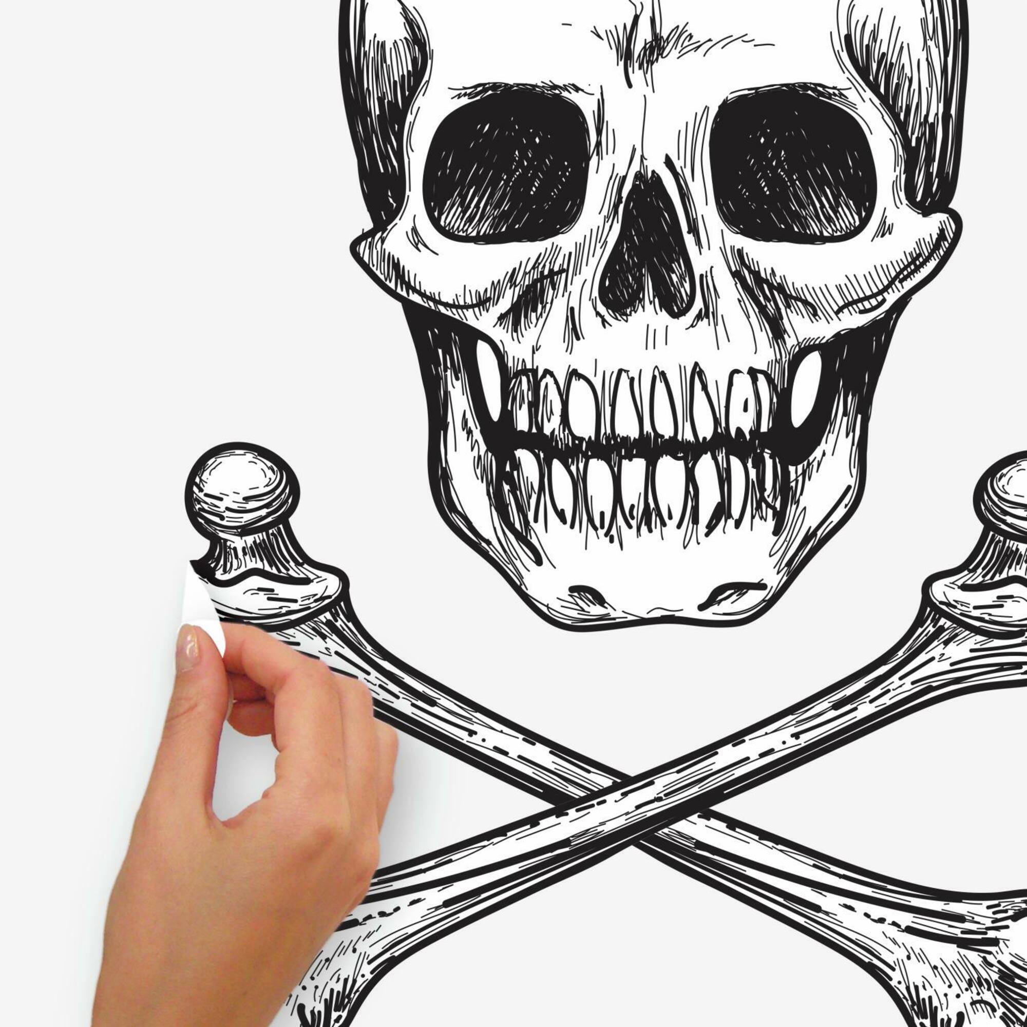 RoomMates Skull Glow In The Dark Peel & Stick Giant Wall Decal